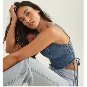 NWT - Altar'd State - Denim Corset Top